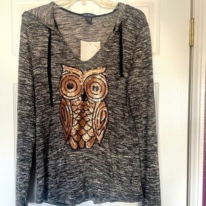 XL Hoodie with sequined Owl